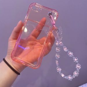 Pink transparent picture holder iPhone case  suitable for iPhone 7/8/SE